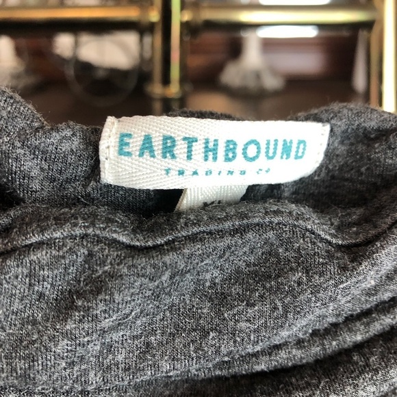 EARTHBOUND gray mini skirt with ties on sides - Picture 6 of 6